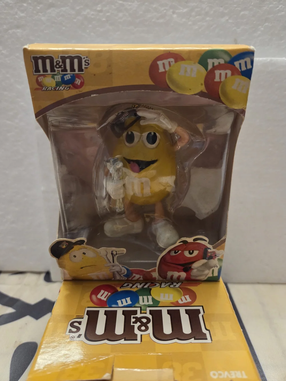 VINTAGE M&M's Yellow Racing Character Figurine - Yellow